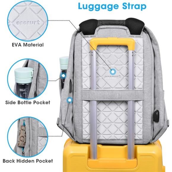 Anti Theft Backpack 15.6 Inch Laptop Travel Backpack with Hidden Zipper - Picture 4 of 7